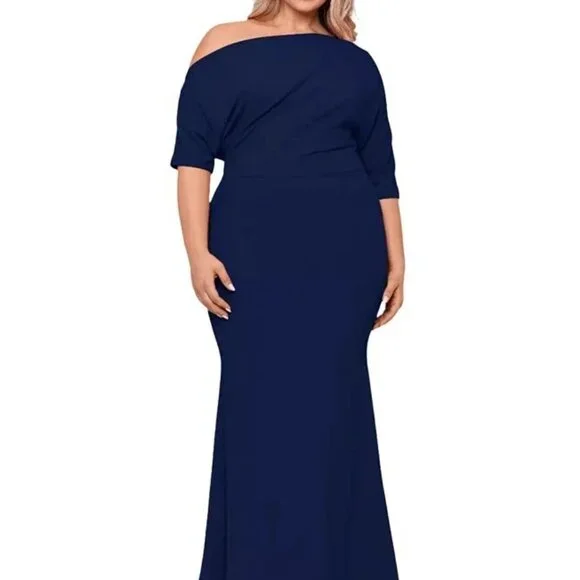 Betsy & Adam | Dresses | 269 Betsy Adam Plus Size Offtheshoulder Scuba Gown Navy Size4 W | Poshmark Betsy & Adam | Dresses | 269 Betsy Adam Plus Size Offtheshoulder Scuba Gown Navy Size4 W | Poshmark